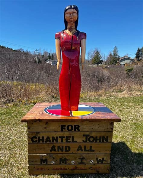 Statue of Chantel John a memorial to all missing and murdered 